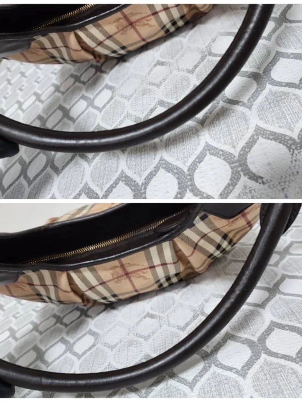 Authentic BURBERRY Haymarket Check Small Brooklyn Hobo Brown/Beige